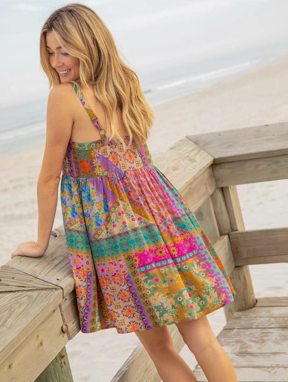 Natural Life Folk Flower Pathwork Mini Dress-NWT - Picture 3 of 11